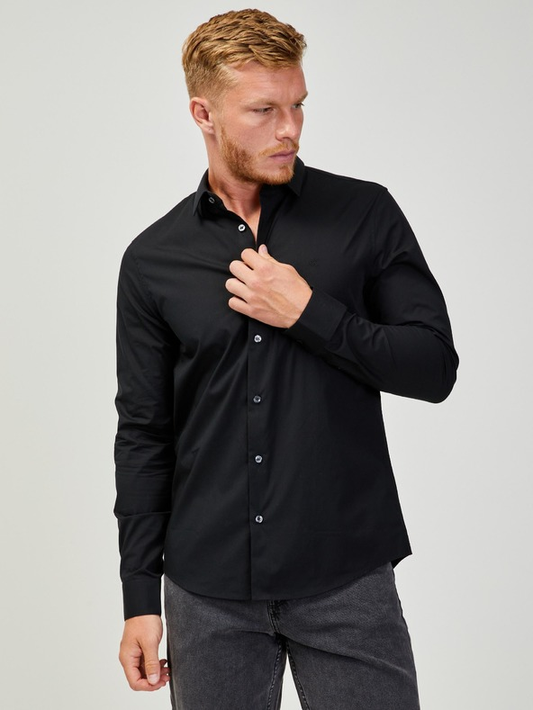 CK CHEST LOGO SLIM STRETCH SHIRT