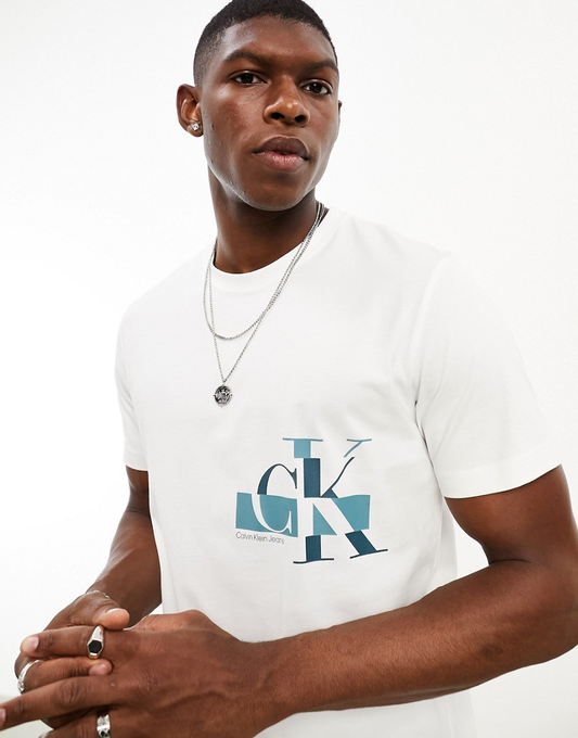 GLITCHED CK LOGO TEE