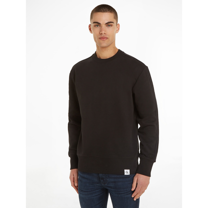 WOVEN TAB CREW NECK