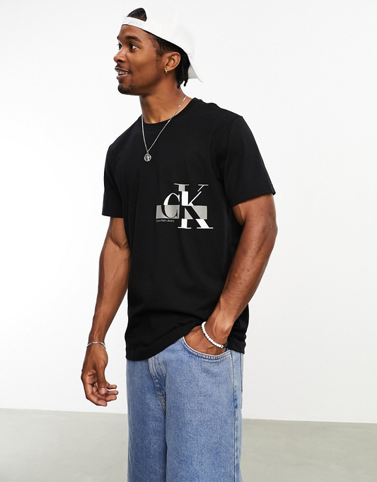 GLITCHED CK LOGO TEE