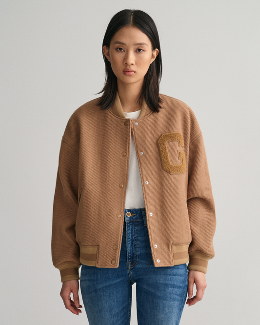 WOOL TWILL GANT VARSITY JACKET